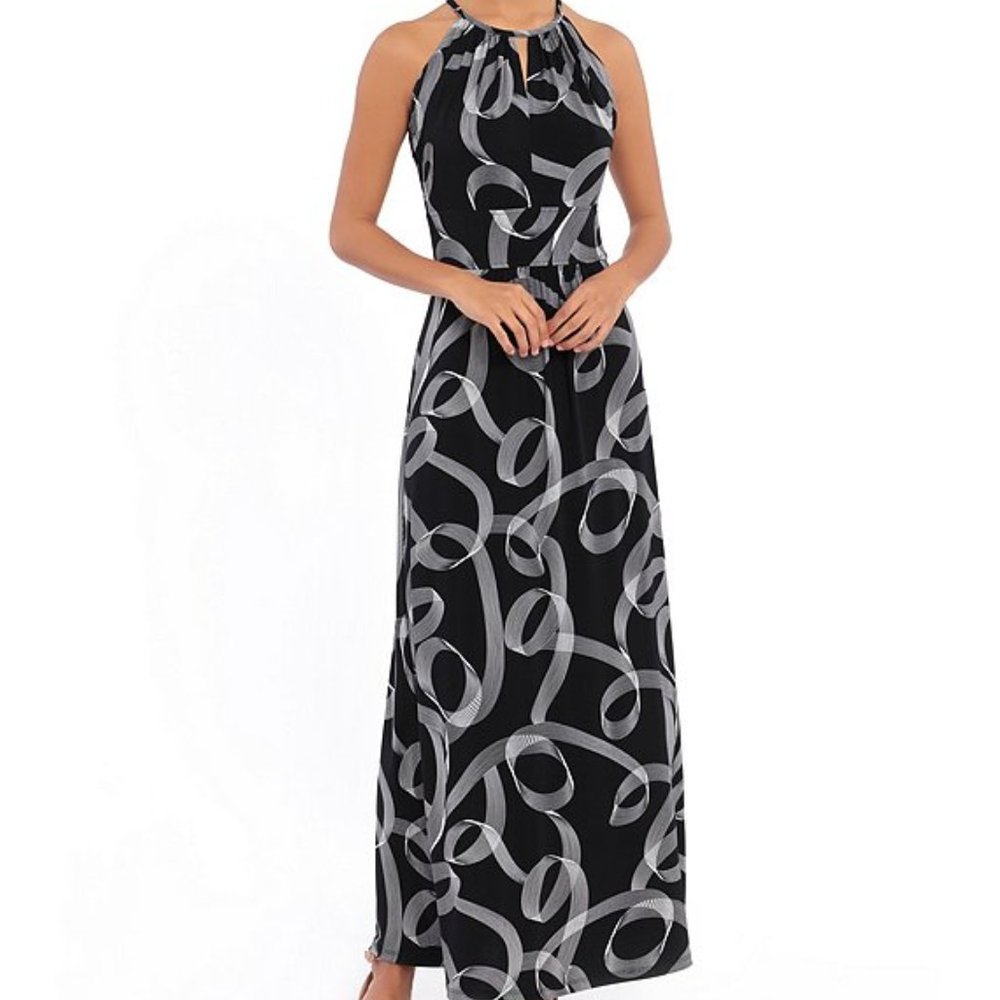 London Times Beautiful Black-n-White Dress